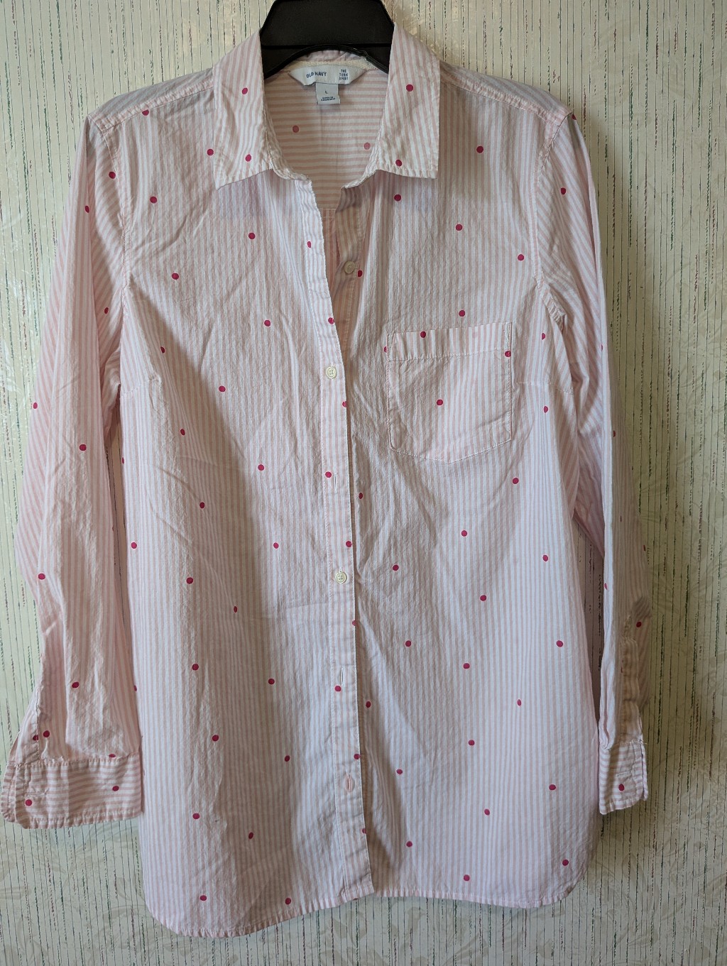 Old Navy Pink Stripe Tunic Blouse